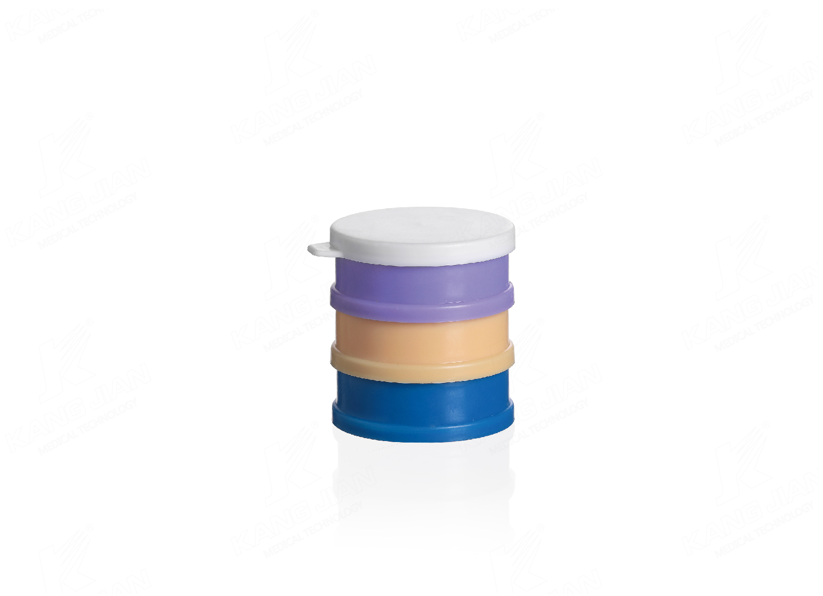 Vaso medicinal multicolor de tres capas